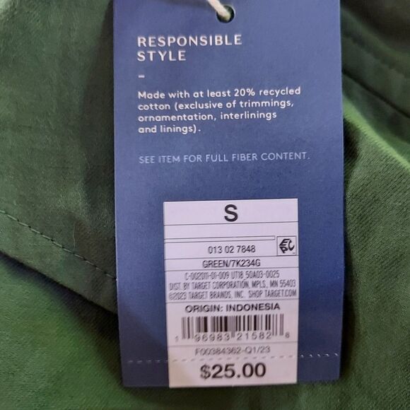 Universal Thread Long Sleeve Oversized Button Up Shirt Womens Small Green NWT - Picture 8 of 12